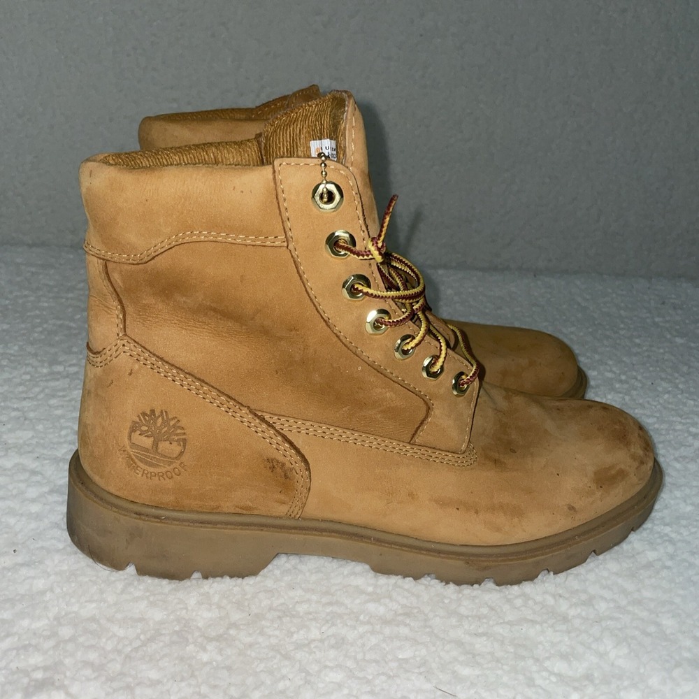 19079 a1859 Timberland men size 9 high top wheat boots casual hiking combat Lace